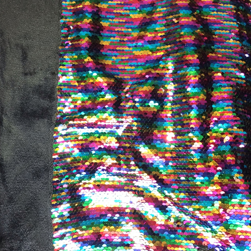 Burning Man Reversible rainbow sequin blanket